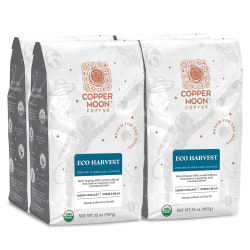 Copper Moon World Coffees Whole Bean Coffee, Eco Harvest Fair Trade, 2 Lb Per Bag, Carton Of 4 Bags