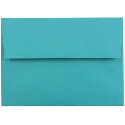 JAM Paper® Booklet Invitation Envelopes, A7, Gummed Seal, 30% Recycled, Sea Blue, Pack Of 25