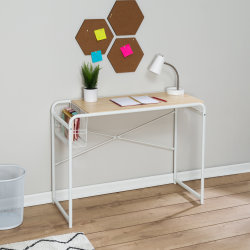 Honey Can Do Home Office 18"W Computer Student Desk With Side Basket, White