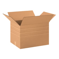 Partners Brand Multi-Depth Corrugated Boxes, 20" x 12" x 12", Kraft, Bundle of 20