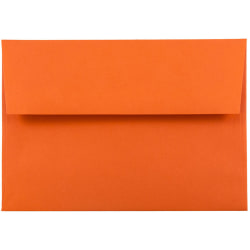 JAM Paper® Booklet Invitation Envelopes, A6, Gummed Seal, 30% Recycled, Orange, Pack Of 25
