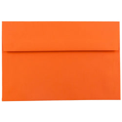 JAM Paper® Booklet Invitation Envelopes, A7, Gummed Seal, 30% Recycled, Orange, Pack Of 25