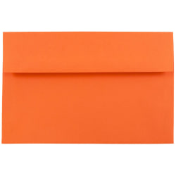 JAM Paper® Booklet Invitation Envelopes, A8, Gummed Seal, 30% Recycled, Orange, Pack Of 25