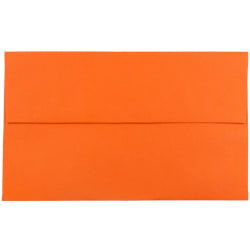 JAM Paper® Booklet Invitation Envelopes, A10, Gummed Seal, 30% Recycled, Orange, Pack Of 25