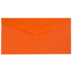 JAM Paper® Booklet Envelopes, #7 3/4 Monarch, Gummed Seal, 30% Recycled, Orange, Pack Of 25