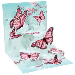 Up With Paper Everyday Pop-Up Greeting Card With Envelope, Half Fold, 4-1/2" x 4-1/2", Butterfly