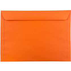 JAM Paper® Booklet Envelopes, 9" x 12", Gummed Seal, 30% Recycled, Orange, Pack Of 25