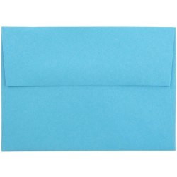 JAM Paper® Booklet Envelopes, A1, Gummed Seal, 30% Recycled, Blue, Pack Of 25