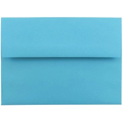 JAM Paper® Booklet Invitation Envelopes, A6, Gummed Seal, 30% Recycled, Blue, Pack Of 25