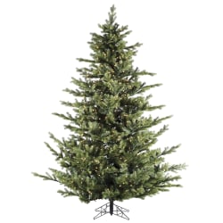 Fraser Hill Farm 7 1/2' Foxtail Pine Artificial Christmas Tree With Multi-Color LED String Lighting And Stand, Green/Black