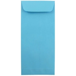 JAM Paper® #10 Policy Envelopes, Gummed Seal, 30% Recycled, Blue, Pack Of 25