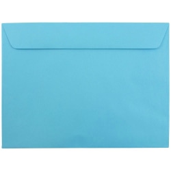 JAM Paper® Booklet Envelopes, 9" x 12", Gummed Seal, 30% Recycled, Blue, Pack Of 25
