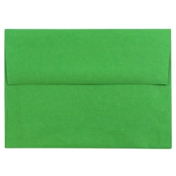 JAM Paper® Booklet Invitation Envelopes, A6, Gummed Seal, 30% Recycled, Green, Pack Of 25