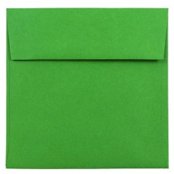 JAM Paper® Color Square Invitation Envelopes, 6" x 6", Gummed Seal, 30% Recycled, Green, Pack Of 25