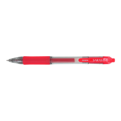 Zebra® Pen SARASA® X20 Retractable Gel Pens, Pack Of 12, Fine Point, 0.5 mm, Transparent Red Barrel, Red Ink
