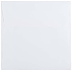 JAM Paper® Square Invitation Envelopes, 5 1/2" x 5 1/2", Gummed Seal, White, Pack Of 25