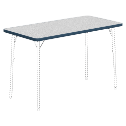 Lorell® Classroom Rectangular Activity Table Top, 48"W x 24"D, Gray Nebula/Navy