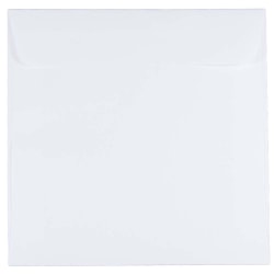 JAM Paper® Square Invitation Envelopes, 6 1/2" x 6 1/2", Gummed Seal, White, Pack Of 25