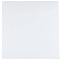 JAM Paper® Square Invitation Envelopes, 7" x 7", Gummed Seal, White, Pack Of 25