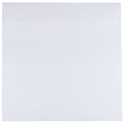 JAM Paper® Square Invitation Envelopes, 8 1/2" x 8 1/2", Gummed Seal, White, Pack Of 25