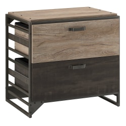 Bush Business Furniture Refinery 23"D Lateral 2-Drawer File Cabinet, Rustic Gray/Charred Wood, Delivery