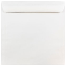 JAM Paper® Square Invitation Envelopes, 10" x 10", Gummed Seal, White, Pack Of 25