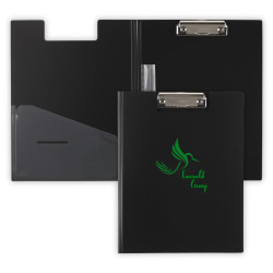 Custom 1-Color Heavy Satin Poly Clipboard Presentation Folders, Assorted Colors, 12-1/2" H x 9-1/4" W x 1/2" D, Box Of 60