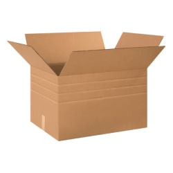 Partners Brand Multi-Depth Corrugated Boxes, 24" x 18" x 18", Kraft, Bundle of 15