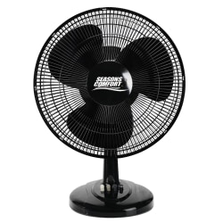 Seasons Comfort™ 3-Speed Oscillating Table Fan, 21-1/4"H x 10-7/16"W x 17-3/8"D, Black