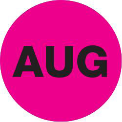Tape Logic® Pink - "AUG" Months of the Year Labels 2", DL6744, Roll of 500