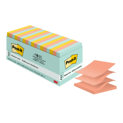 Post-it® Dispenser Notes, 1800 Total Notes, Pack Of 18 Pads, 3" x 3", Beachside Cafe, 100 Notes Per Pad