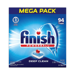 Finish Powerball Dishwasher Tabs, Fresh Scent, 59.2 Oz, Box Of 94 Tabs, Carton Of 4 Boxes