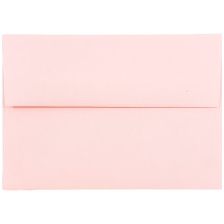 JAM Paper® Booklet Envelopes, #4 Bar (A1), Gummed Seal, Light Baby Pink, Pack Of 25