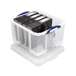 Really Useful Box® Plastic Storage Container, 42 Liters, 12" x 14" x 20", Clear