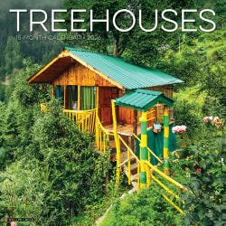 2026 Willow Creek Press Scenic Monthly Wall Calendar, 12" x 12", Treehouses, January To December, 53003