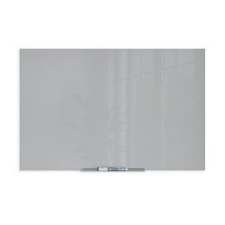 U Brands® Floating Non-Magnetic Glass Dry-Erase Board, 36" X 24", Gray Surface, Frameless, Actual Size 35" X 23" (2906U00-01)