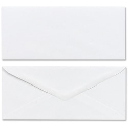Mead Plain White Envelopes - Business - #10 - 4 1/8" Width x 9 1/2" Length - Gummed - 50 / Box - White