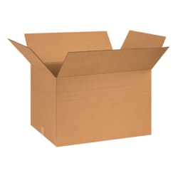 Partners Brand Multi-Depth Corrugated Boxes, 26" x 18" x 16", Kraft, Bundle of 10
