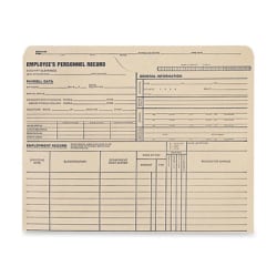Quality Park Top-Tab Employee's Personnel Record Files, 9 1/2" x 11 3/4", Manila, Box Of 100 Files
