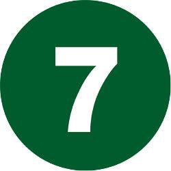 Tape Logic® Dark Green - "7" Number Labels 2", DL6775, Roll of 500