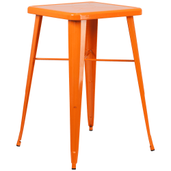 Flash Furniture Commercial Grade 23.75" Square Metal Indoor-Outdoor Bar Height Table, Orange