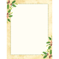 Great Papers! Falling Holly Holiday Letterhead, 8.5" x 11", Inkjet and Laser Printer Compatible, 80 count