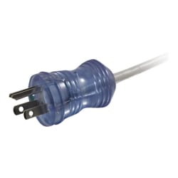 C2G 2ft 16 AWG Hospital Grade Power Cord (NEMA 5-15P to IEC320C13R) - Gray with Clear Connectors - Power cable - IEC 60320 C13 to NEMA 5-15 (M) - 2 ft - 90° connector, right-angled connector - gray