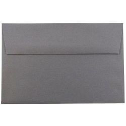 JAM Paper® Booklet Invitation Envelopes, A9, Gummed Seal, Dark Gray, Pack Of 25