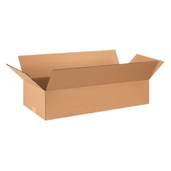 Partners Brand Flat Corrugated Boxes, 28" x 12" x 6", Kraft, Bundle of 25