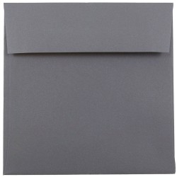 JAM Paper® Color Square Invitation Envelopes, 6" x 6", Gummed Seal, Dark Gray, Pack Of 25
