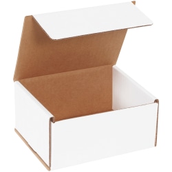 Partners Brand Corrugated Mailers 6" x 5" x 3", White, Bundle of 50