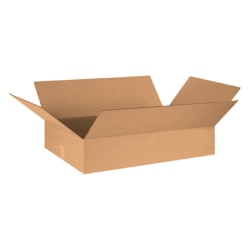 Partners Brand Flat Corrugated Boxes, 30" x 20" x 6", Kraft, Bundle of 15