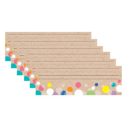 Creative Teaching Press Name Plates, 9-1/2" x 3/14", Krafty Pop! Colorful Kraft Bubbles, 36 Plates Per Pack, Bundle Of 6 Packs