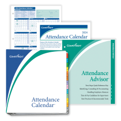 ComplyRight 2024 Attendance Calendar Kit, 8 1/2" x 11", White, Pack Of 25
